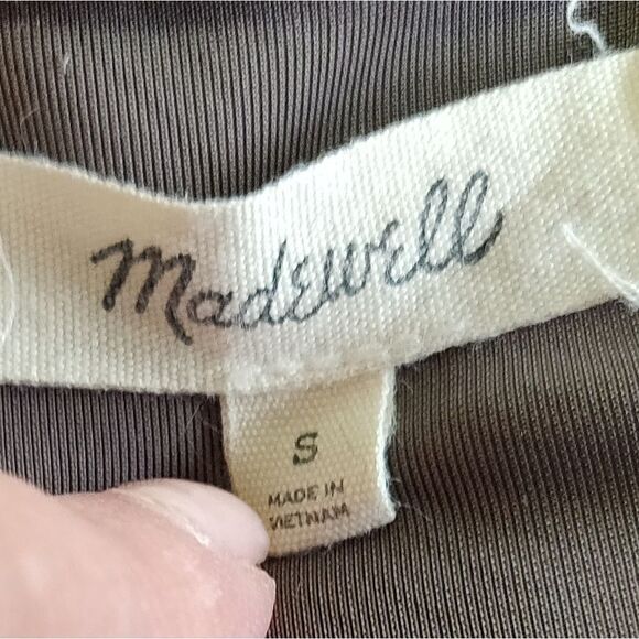 Madewell BROWN GRAY VELOUR VELVET LONG SLEEVE TOP SWEATSHIRT SHIRT S/M - Picture 7 of 8